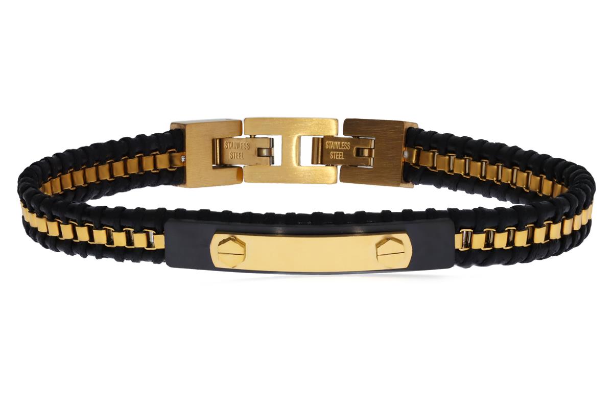 Erkek Fermuar Model Çelik Detay Deri Bileklik