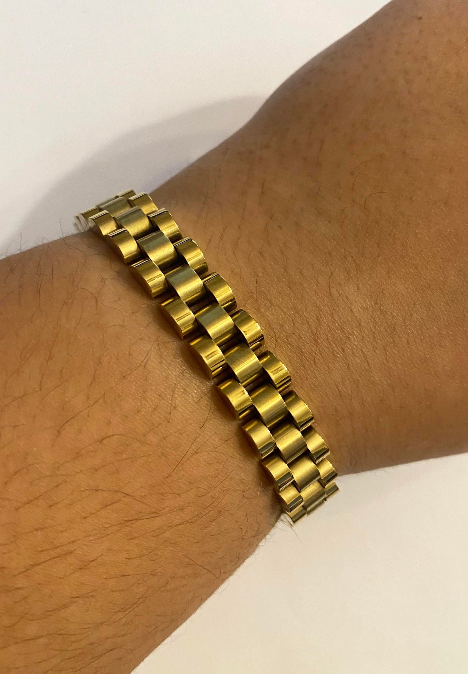 Erkek Hasır Model 1 cm Kalınlığında Çelik Bileklik