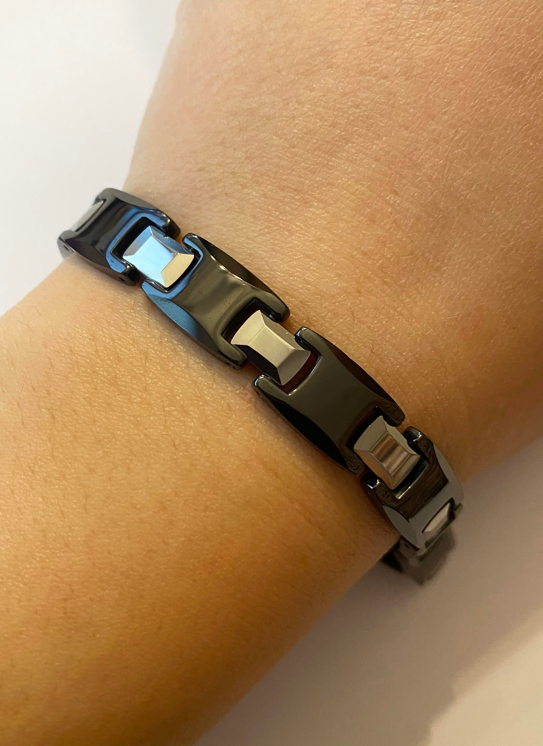 Erkek İki Renk Tungsten Bileklik