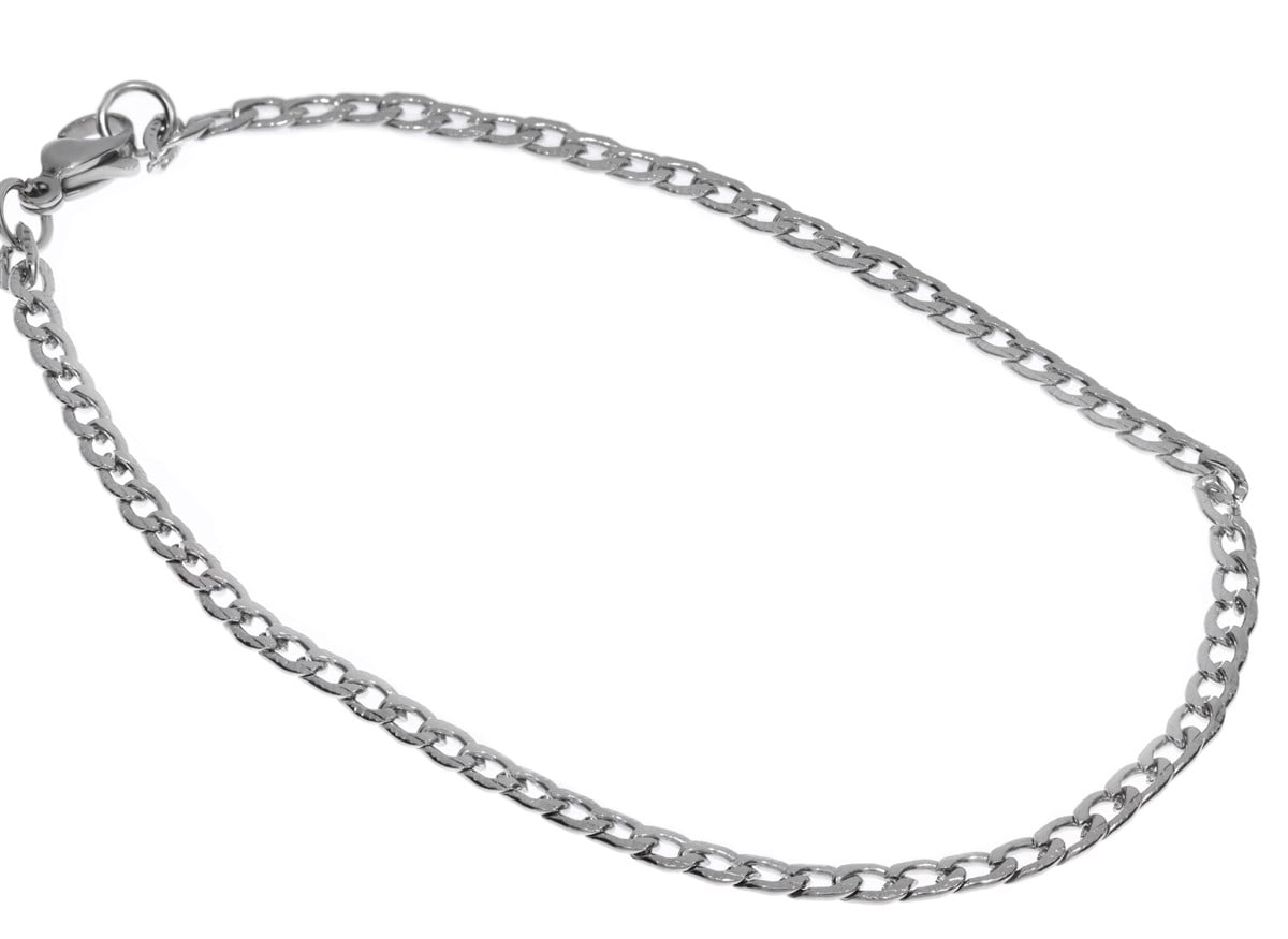Erkek Silver Renk 2 mm Çizgi Detay İnce Çelik Bileklik