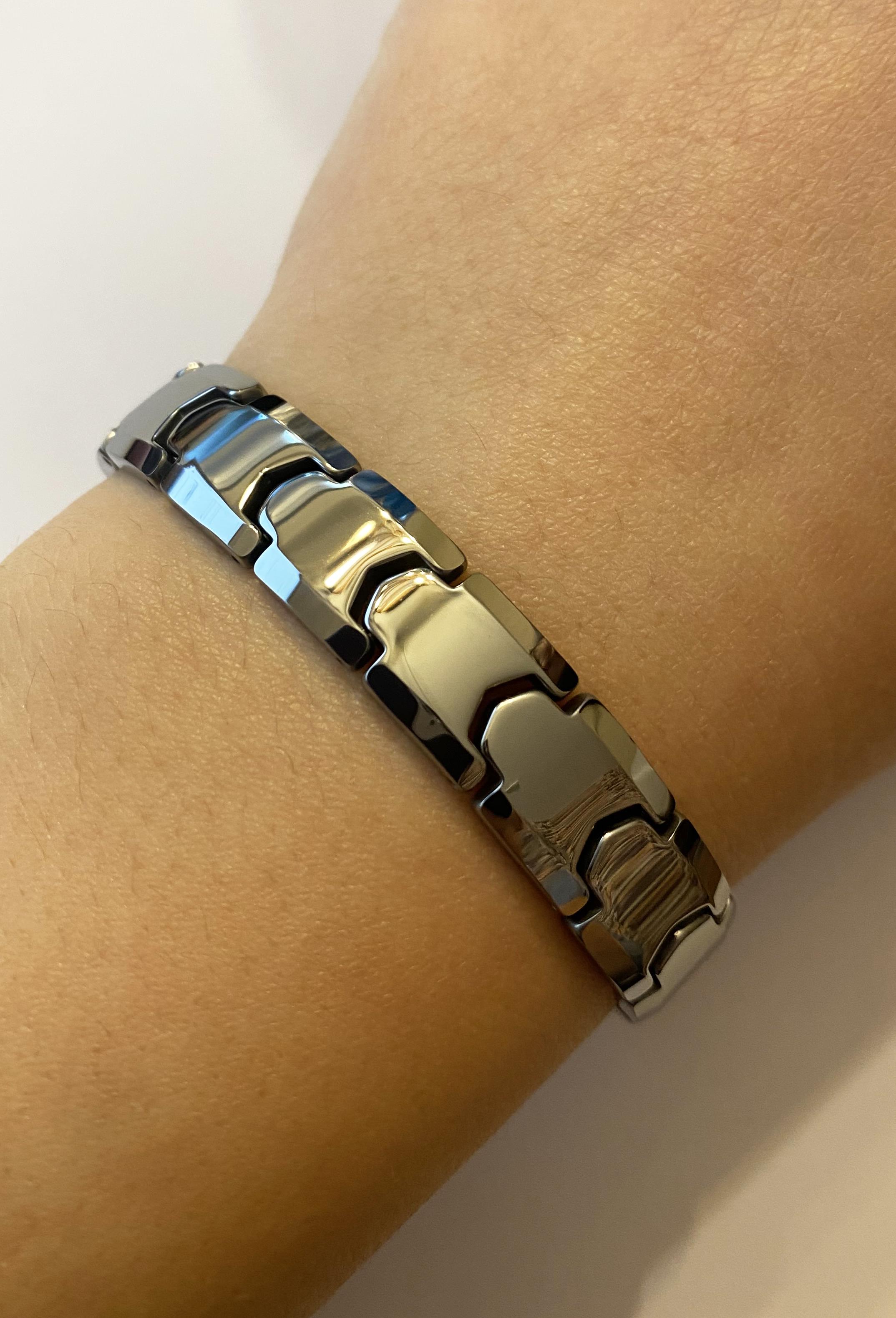 Erkek Silver Renk Tungsten Bileklik