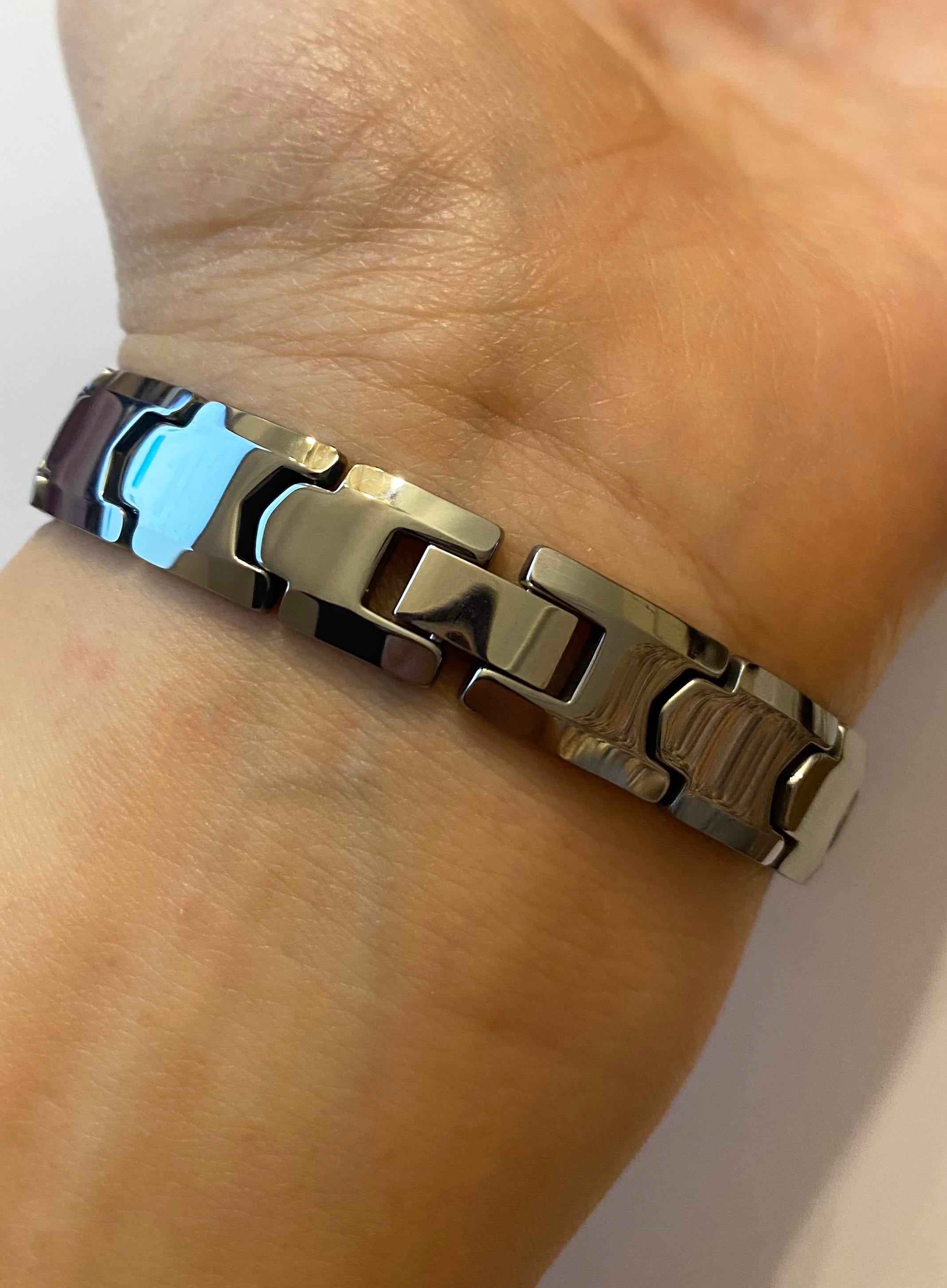Erkek Silver Renk Tungsten Bileklik