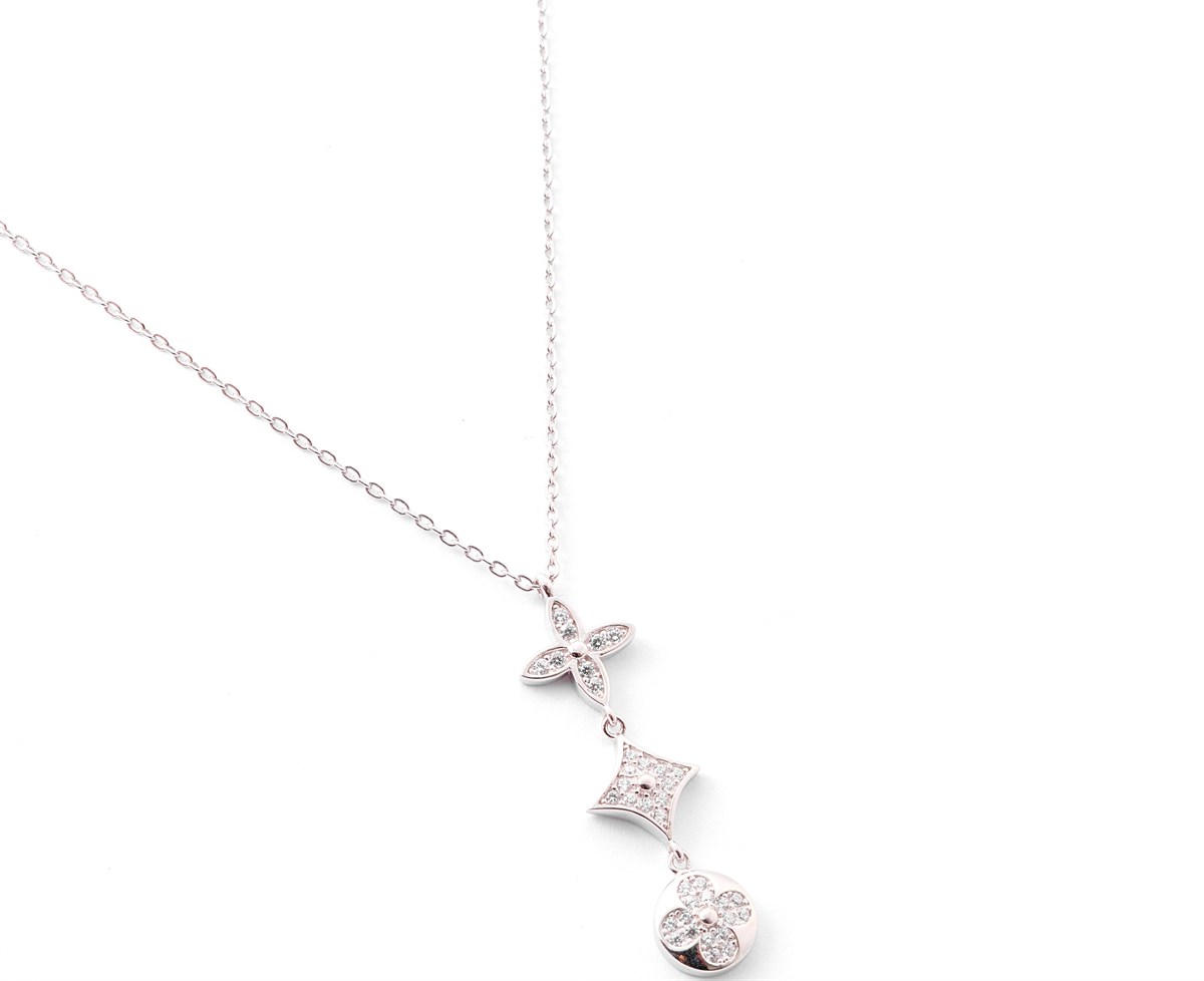 Gümüş İthal Ve Kararma Yapmaz Swarovski Taş 3 Lü Tasarım Kolye
