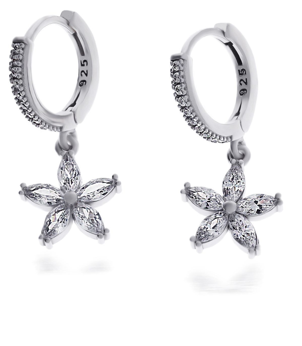 Kadın Çiçek Model Gümüş Küpe