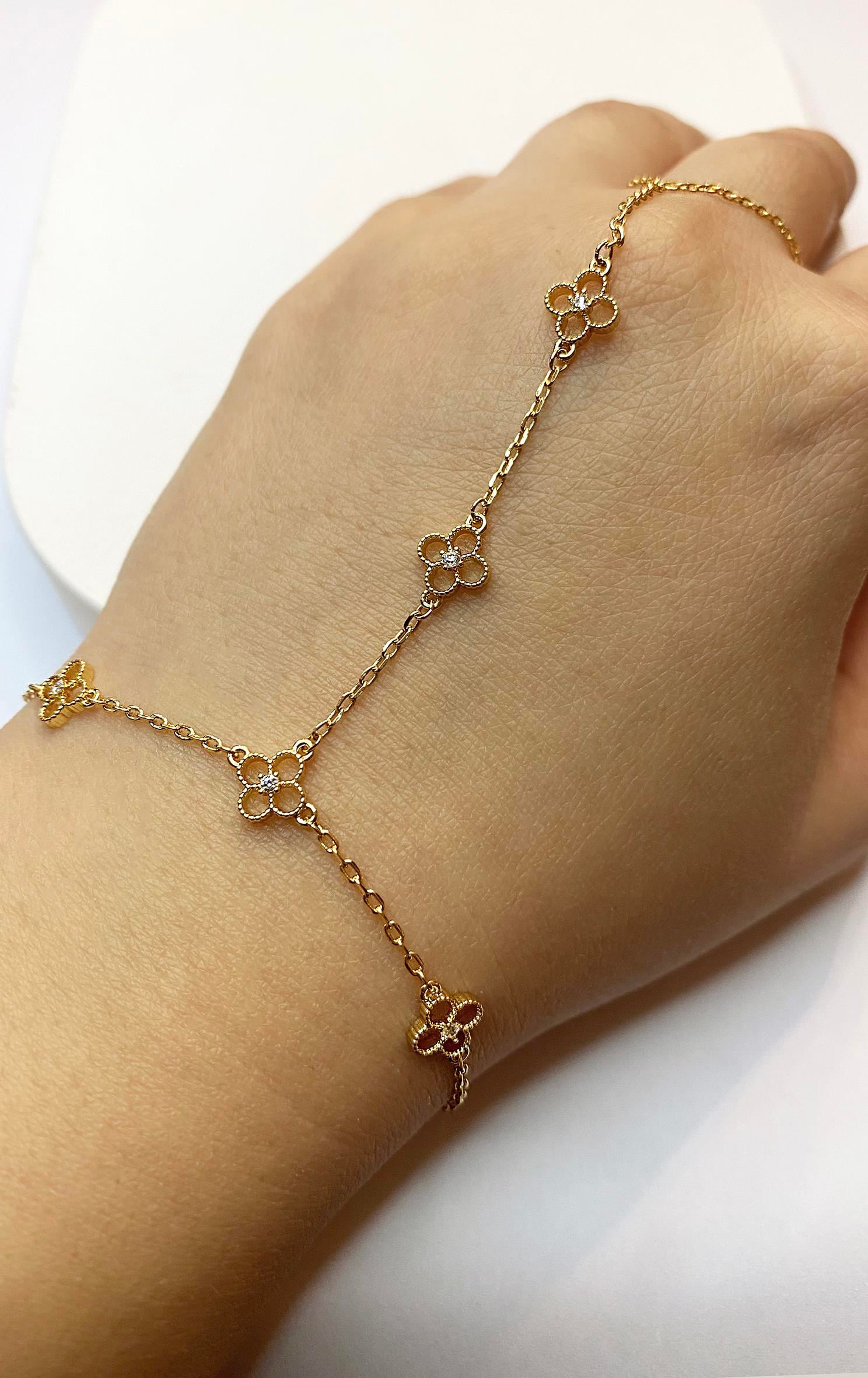 Kadın Çiçek Model Tektaş Detay Gold Renk Çelik Şahmeran 