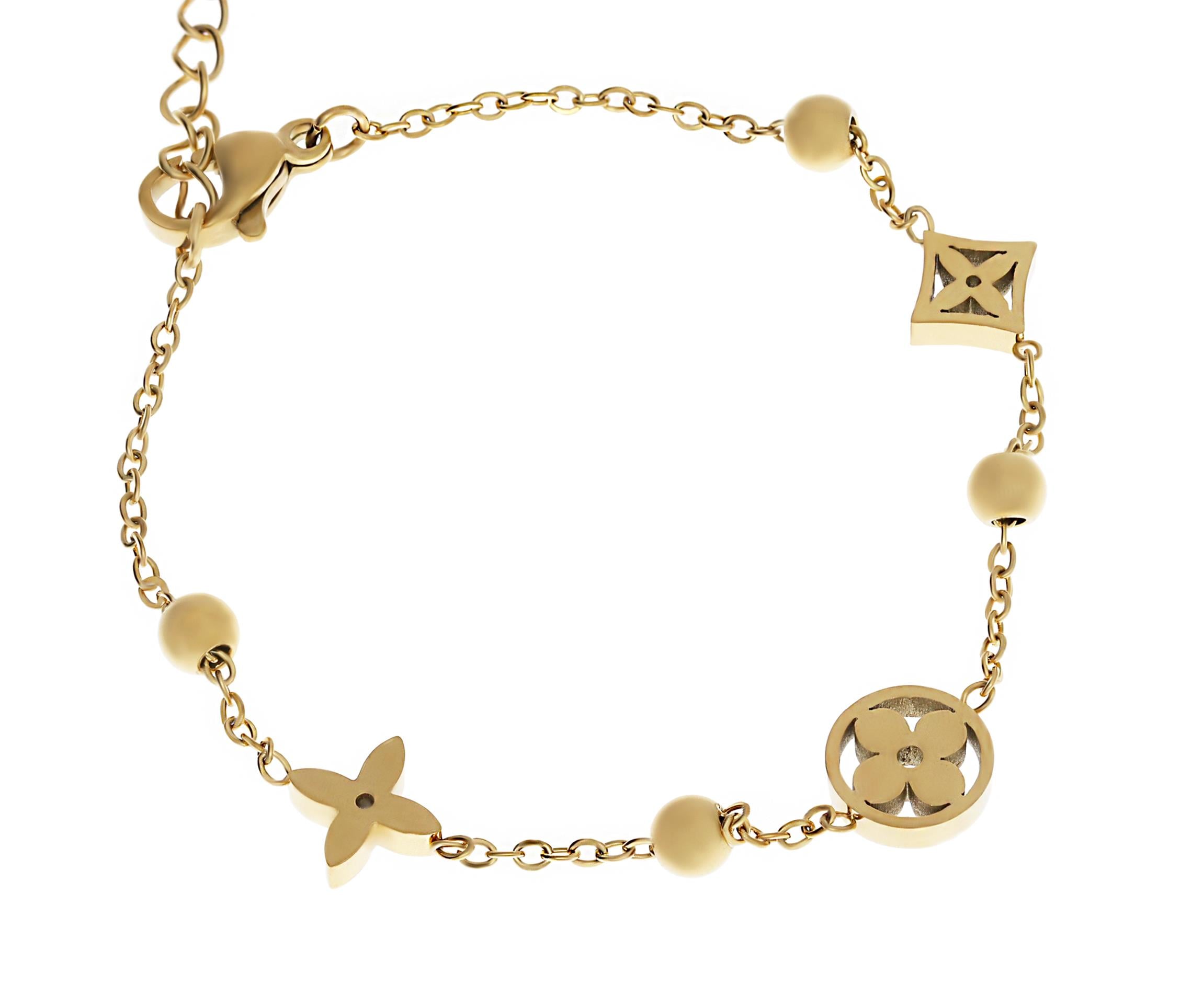 Kadın Çiçek ve Sembol Detay Çelik Bileklik