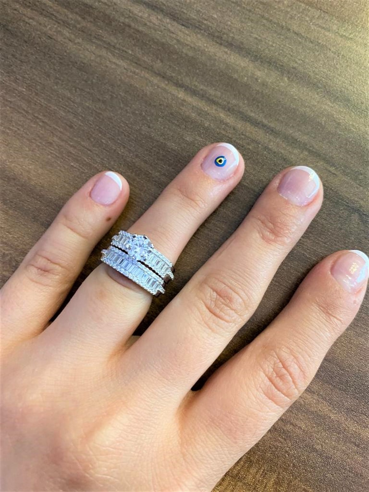 Kadın Çift Baget Detay Gümüş Yüzük