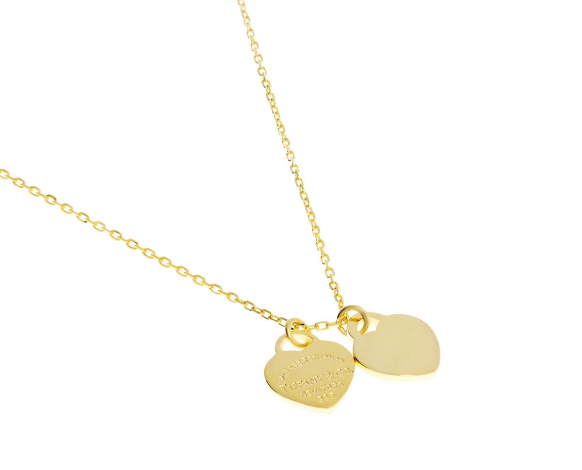 Kadın Çift Kalp Model Gümüş Kolye