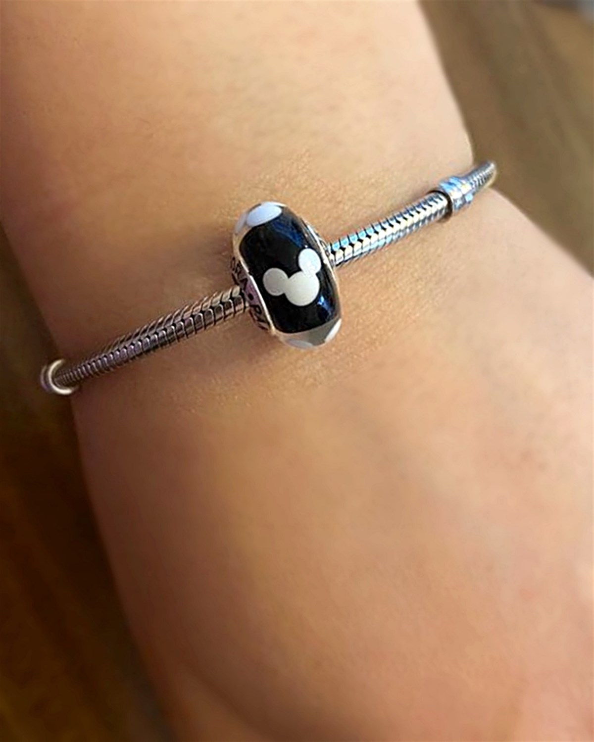 Kadın Disney Temalı Siyah Gümüş Charm