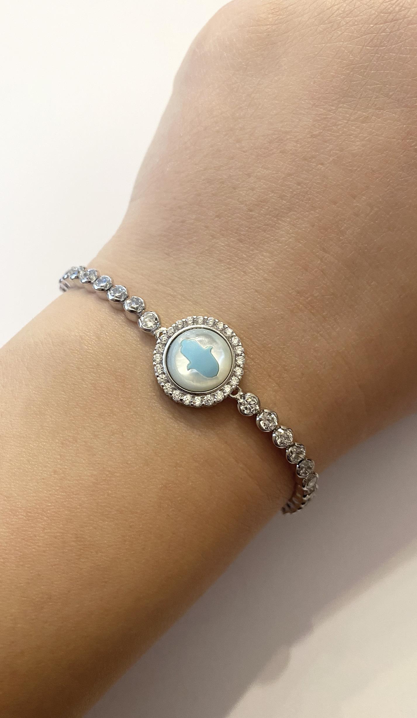 Kadın Fatma Ana Eli Detay Su Yolu Model Ayarlanabilir Çelik Bileklik