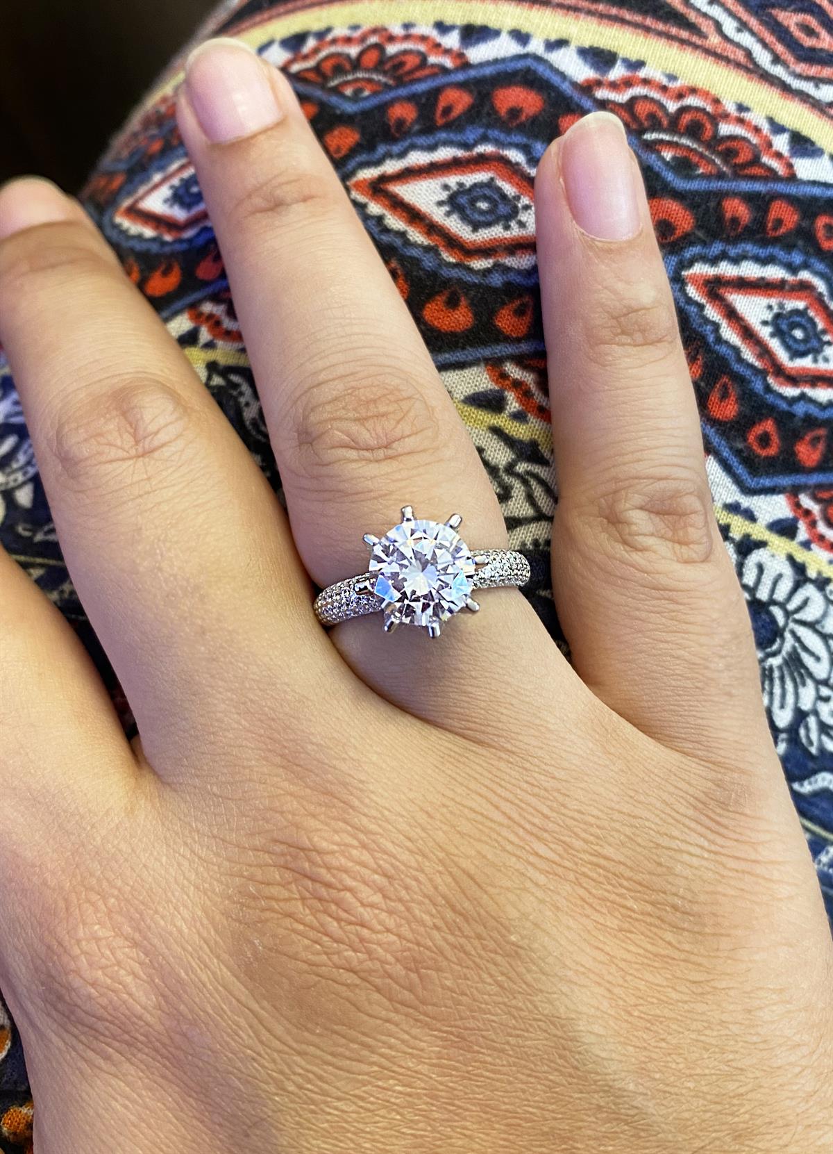 Kadın Gösterişli Tek Taş Gümüş Yüzük