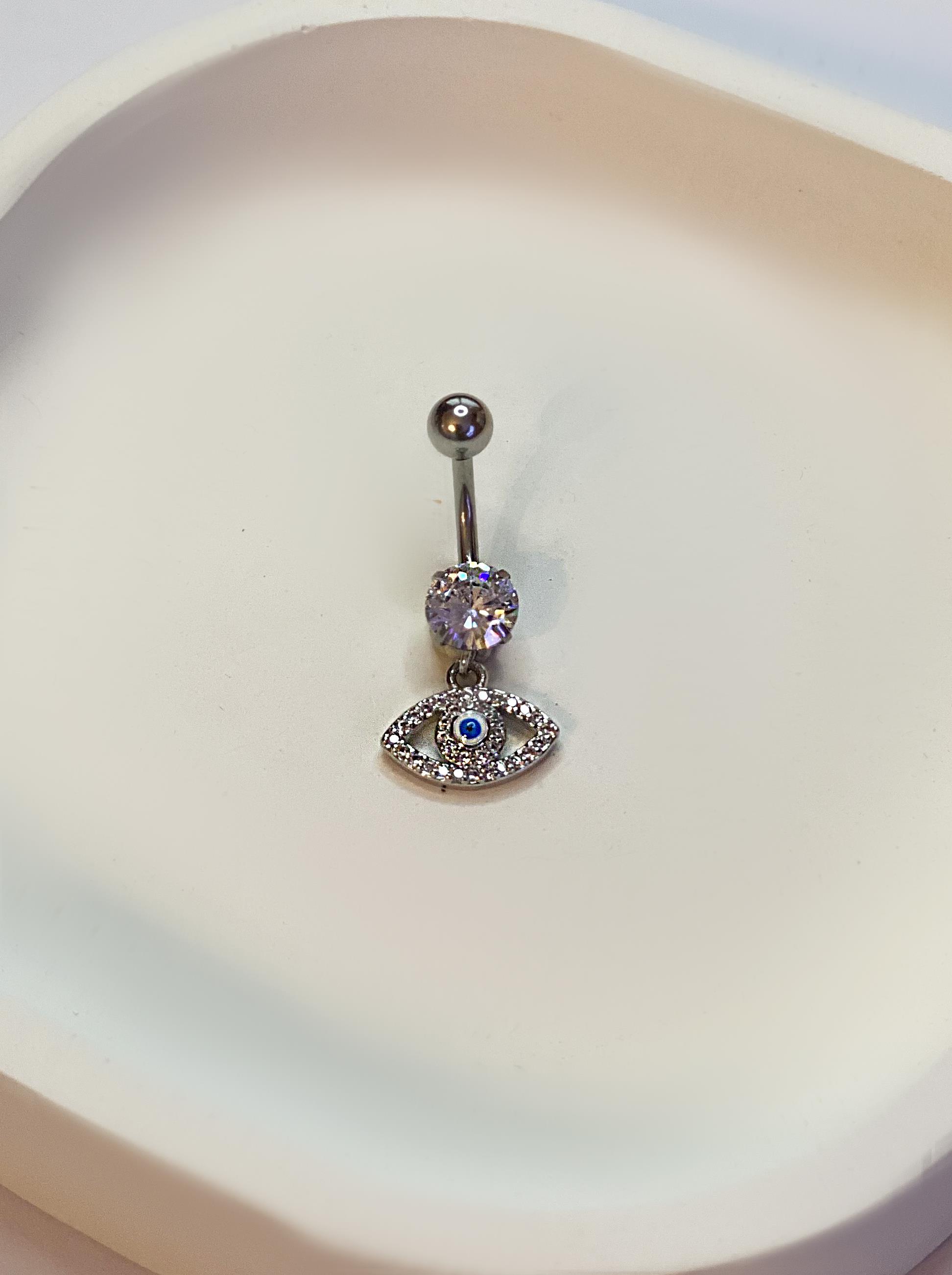 Kadın Göz Model Sallantılı Çelik Piercing 
