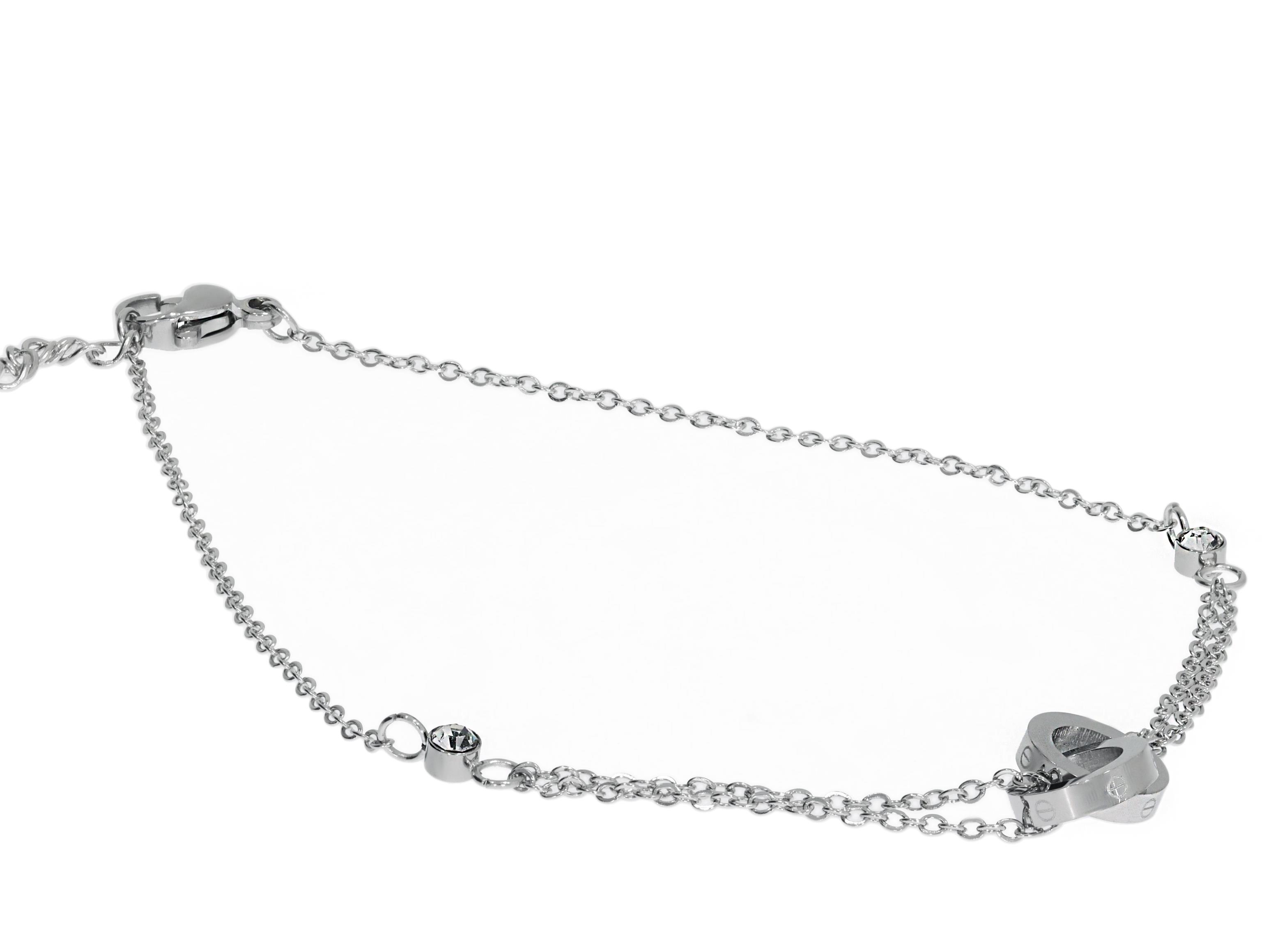 Kadın İç İçe Geçmiş Halka Model Çelik Halhal