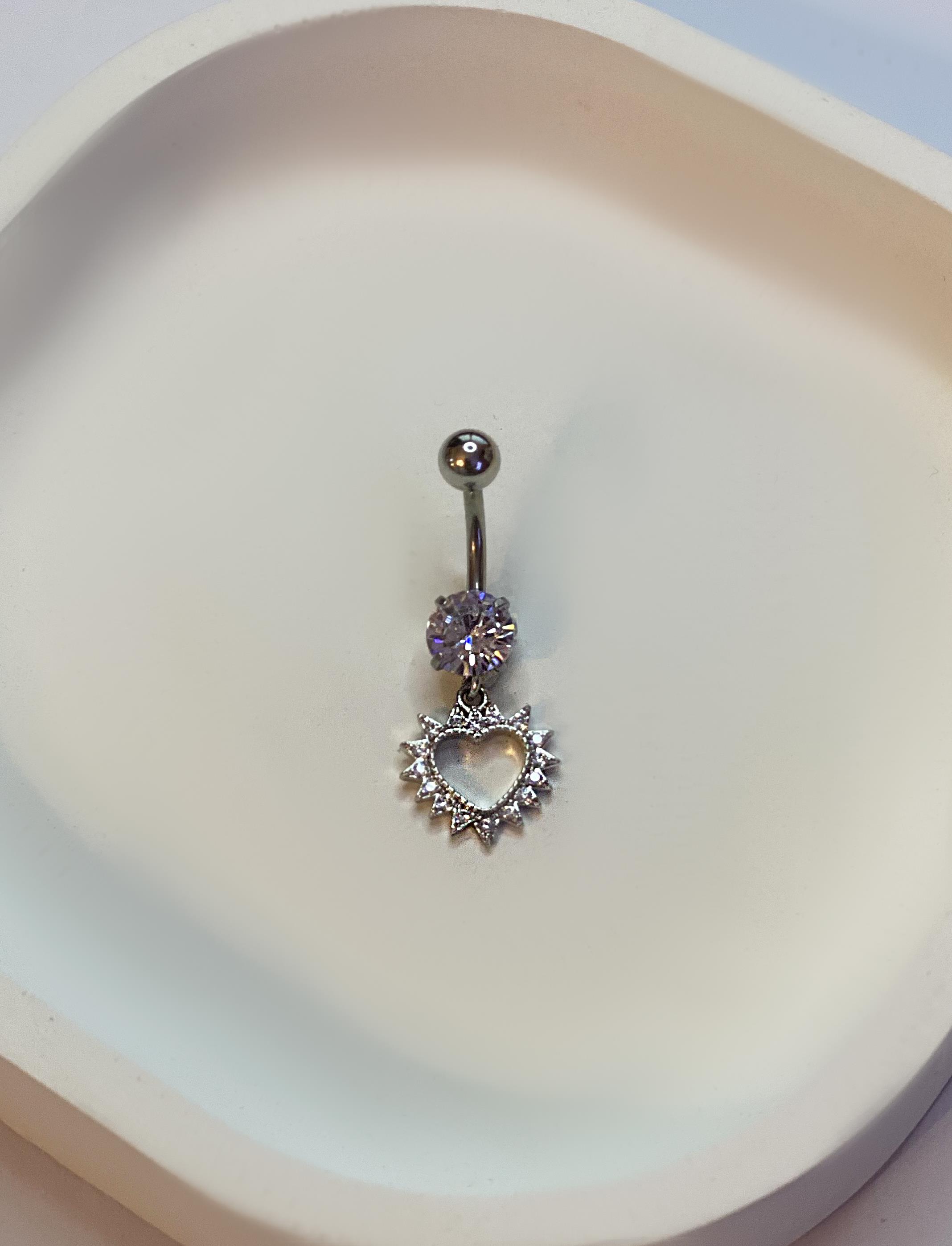Kadın Kalp Model Tektaş Model Çelik Piercing 