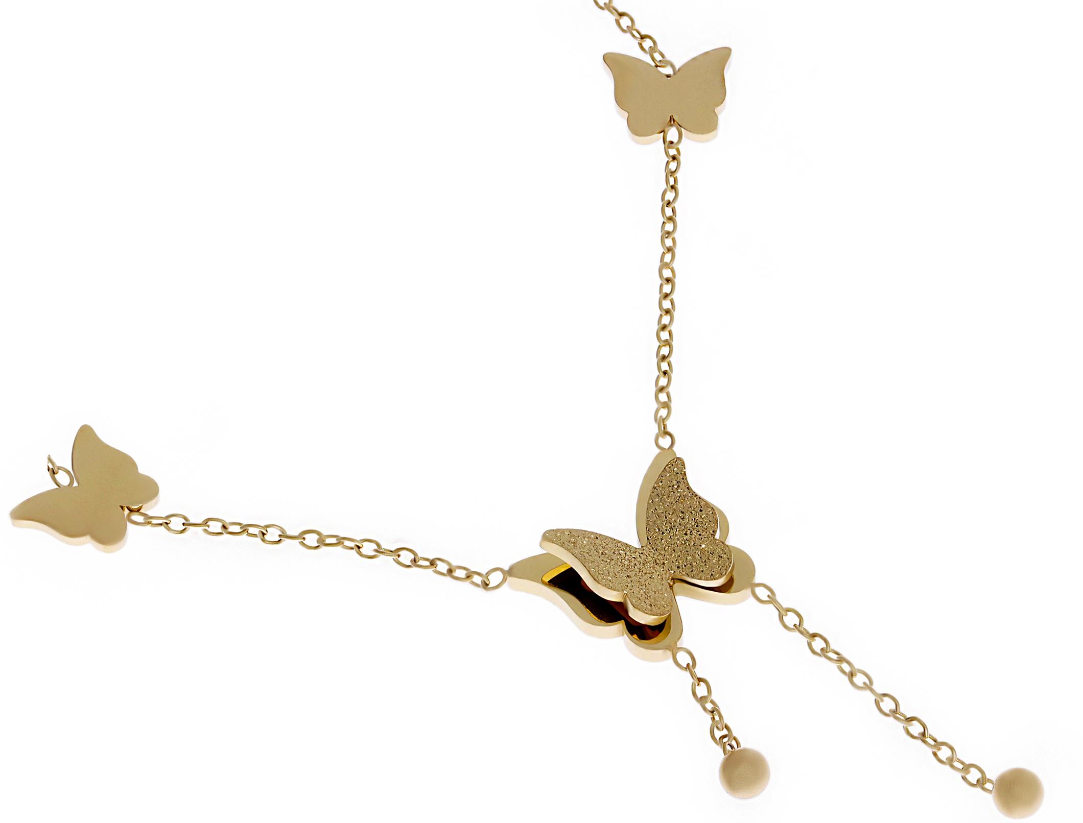 Kadın Kelebek Model Gold Renk Çelik Halhal 