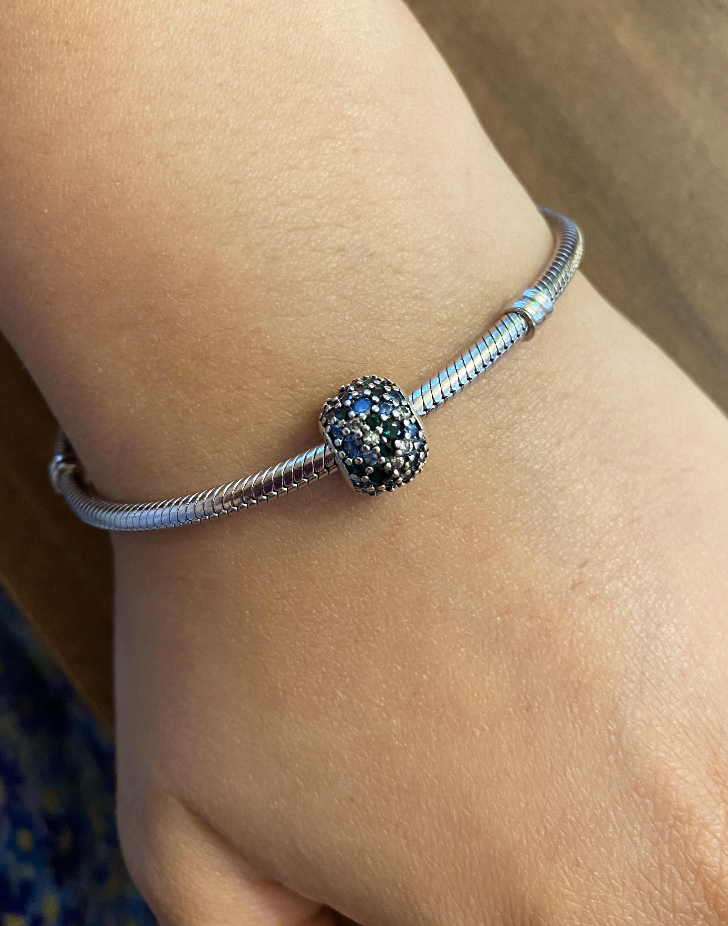 Kadın Mavi Taşlı Gümüş Charm