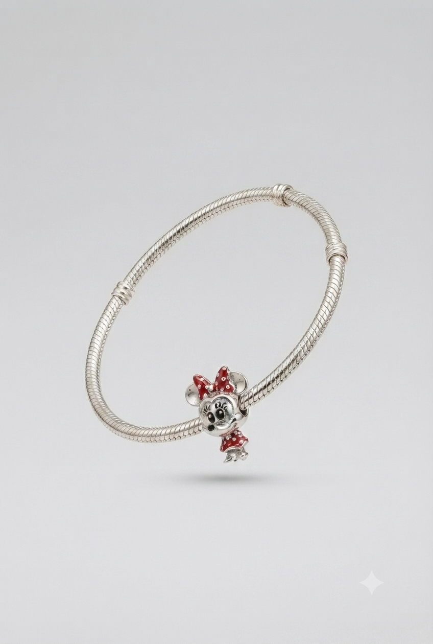 Kadın Minnie Mouse Gümüş Charm