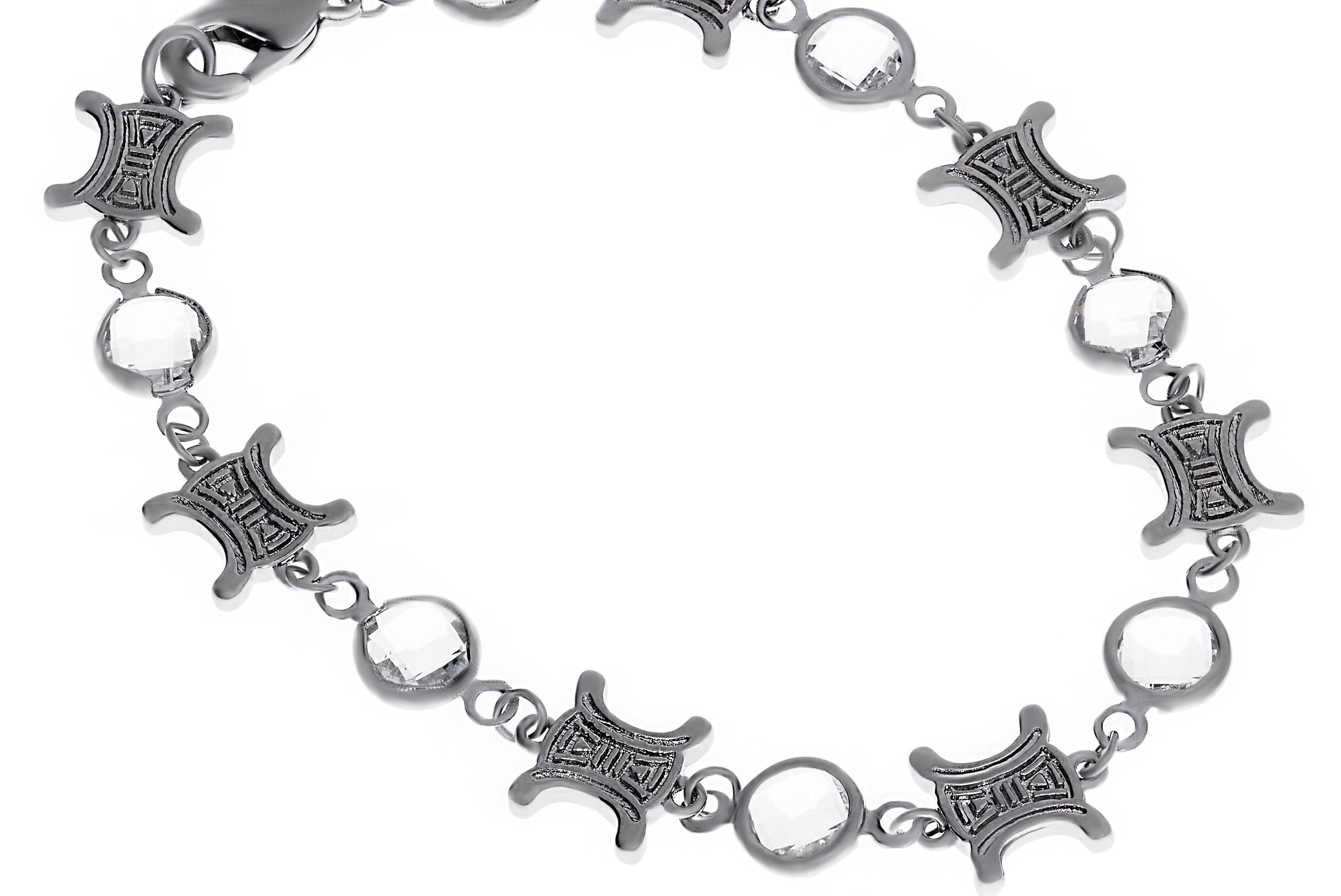 Kadın Sembol Model Taşlı Çelik Bileklik