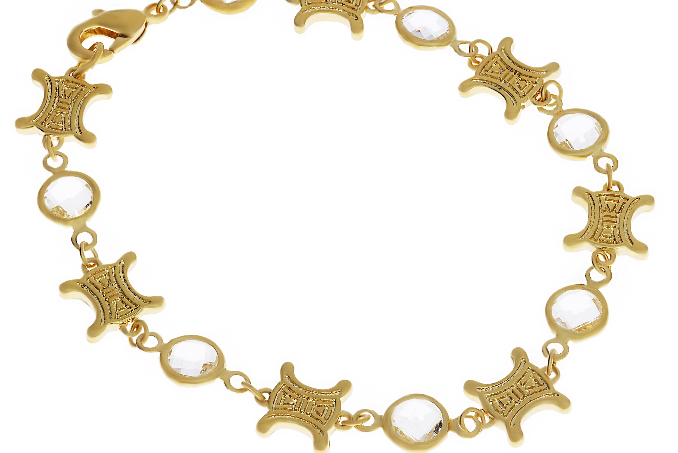 Kadın Sembol Model Taşlı Çelik Bileklik