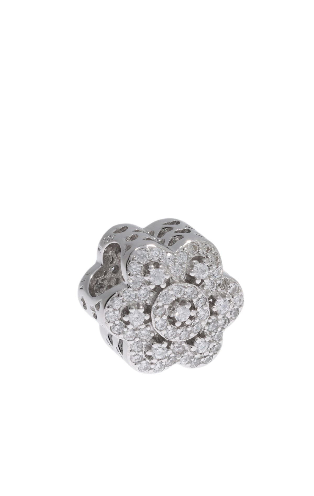 Kadın Silver Renk Çiçek Model Gümüş Charm