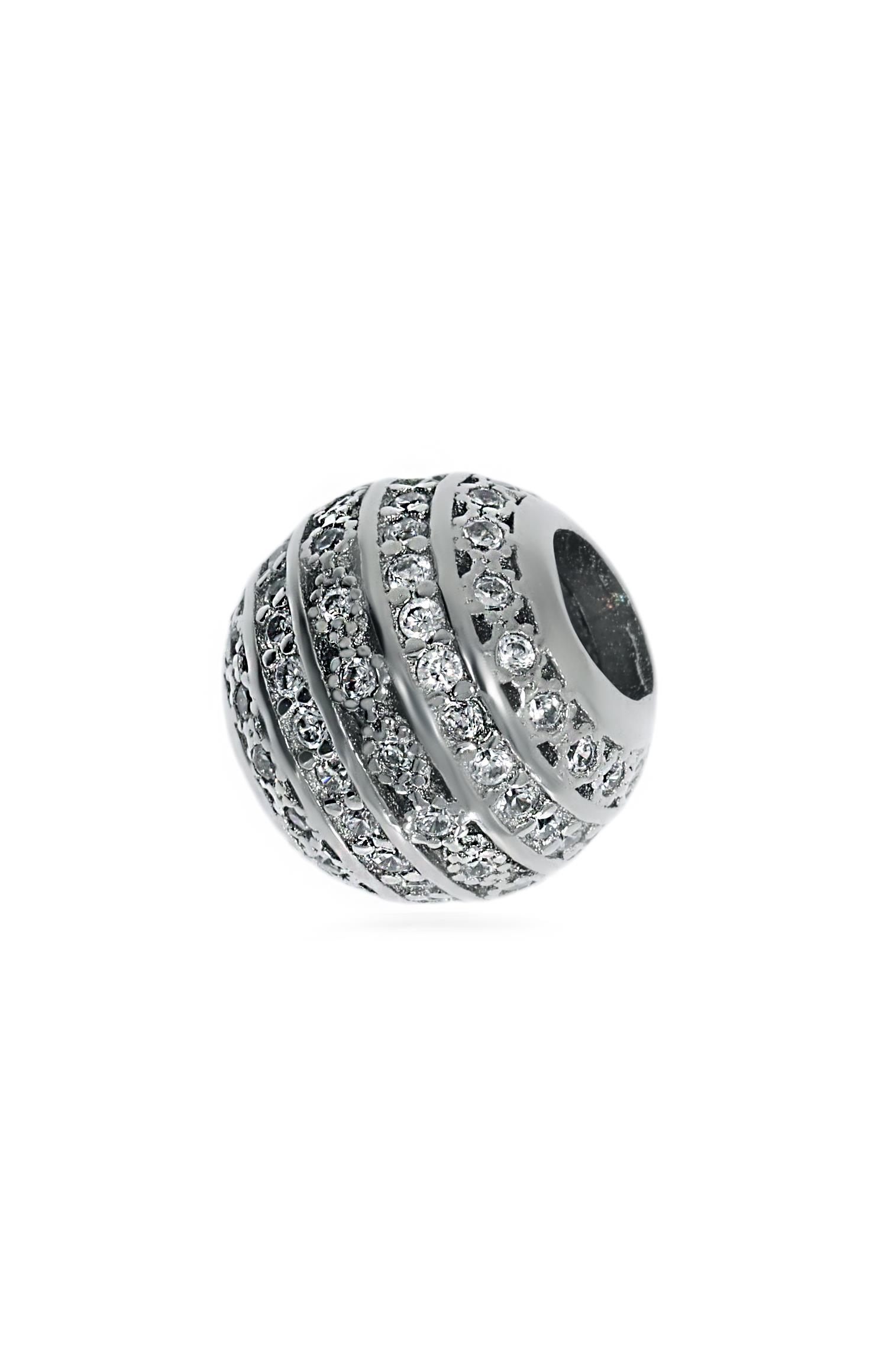 Kadın Silver Renk Taşlı Top Gümüş Charm