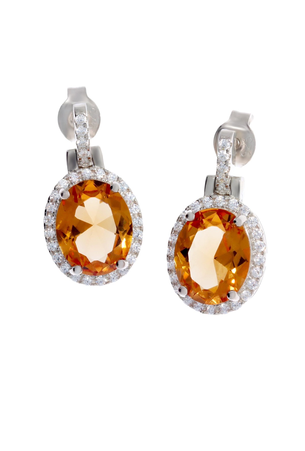 Kadın Sultanit Taşlı Oval Gümüş Küpe