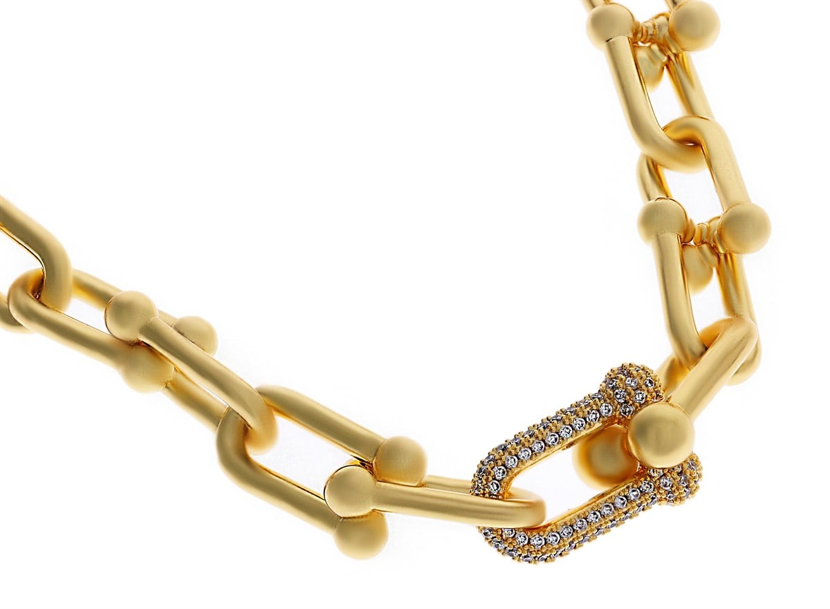 Kadın Taş Detay Halka Model Çelik Kolye