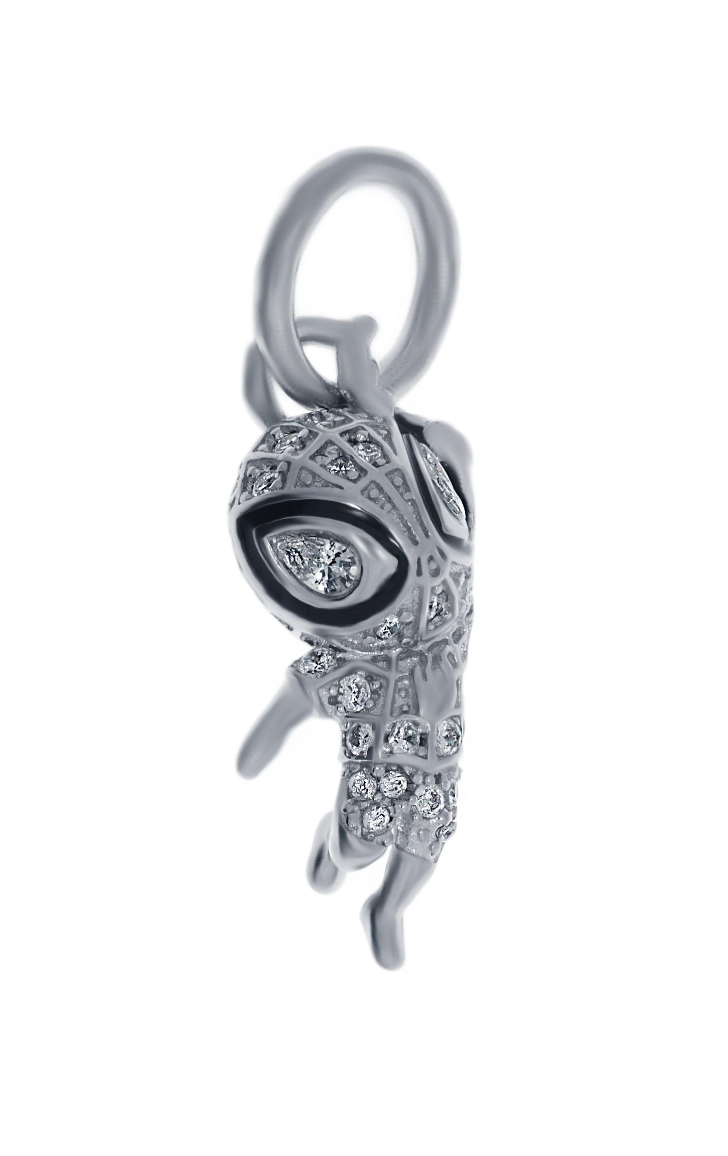Kadın Uçan Spıderman Temalı Gümüş Charm