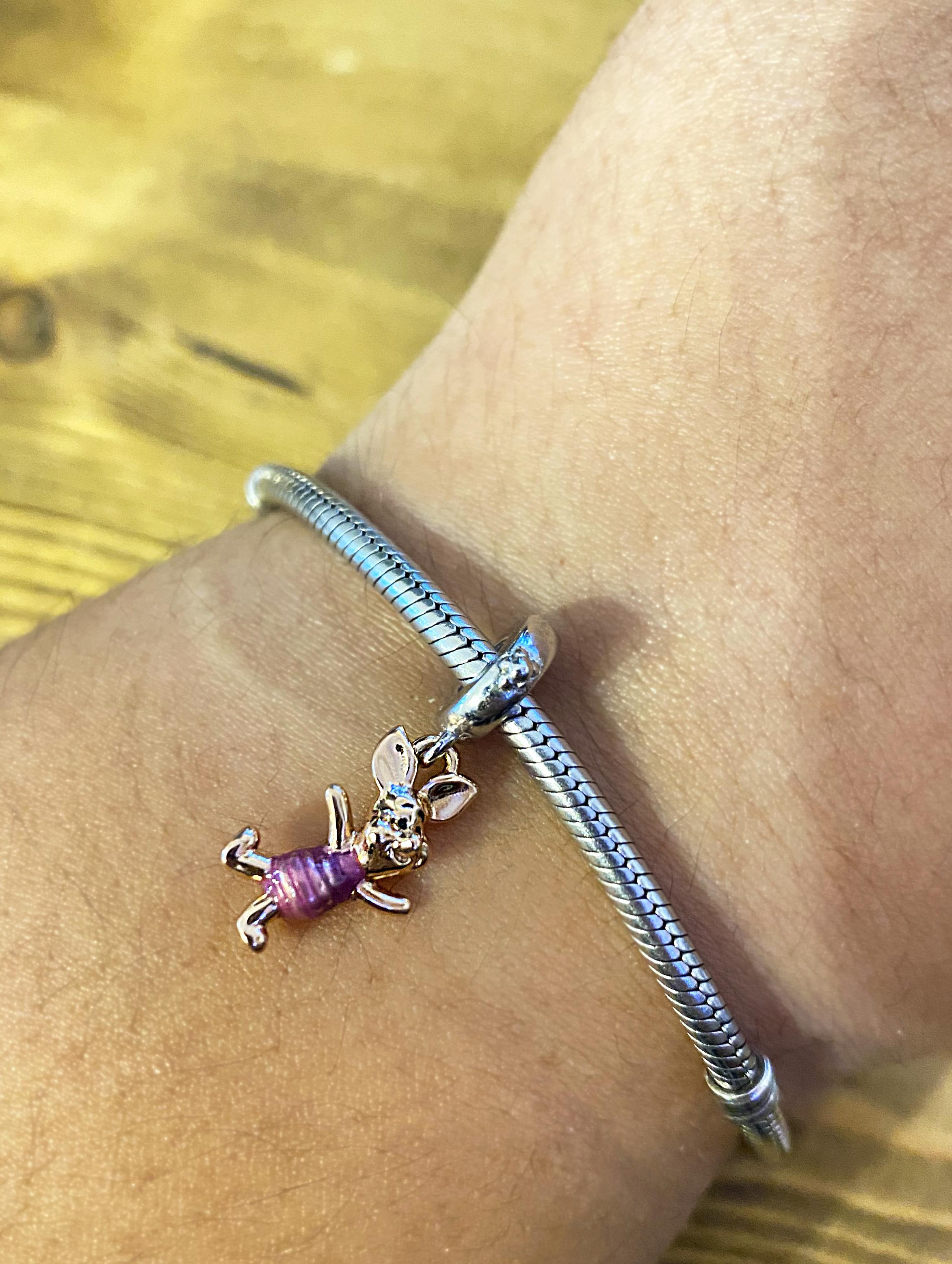 Kadın Winnie The Pooh Piglet Model Gümüş Charm