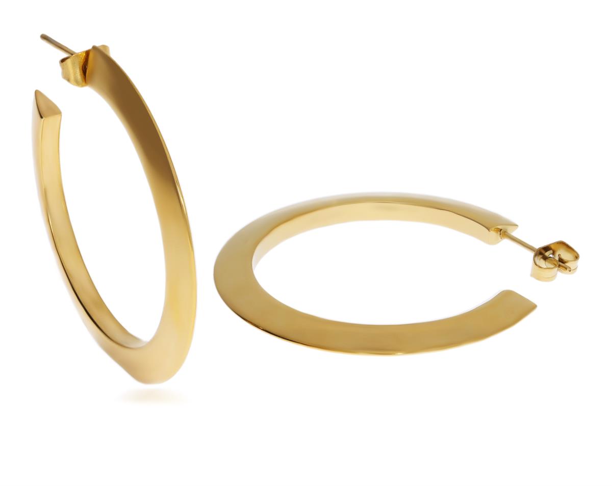 Kadın Yassı Halka Çelik Halka Küpe 