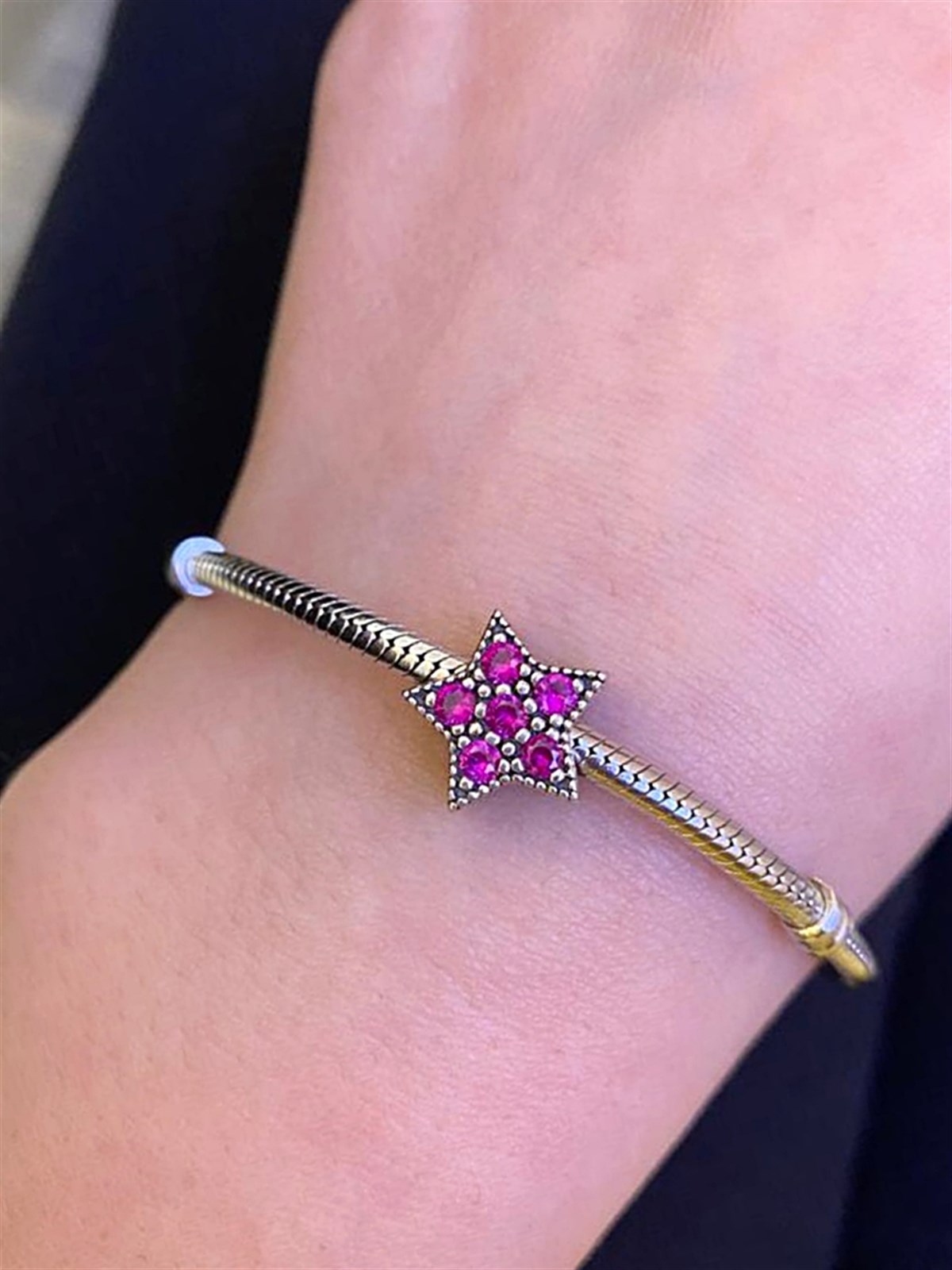 Kadın Yıldız Model Gümüş Charm