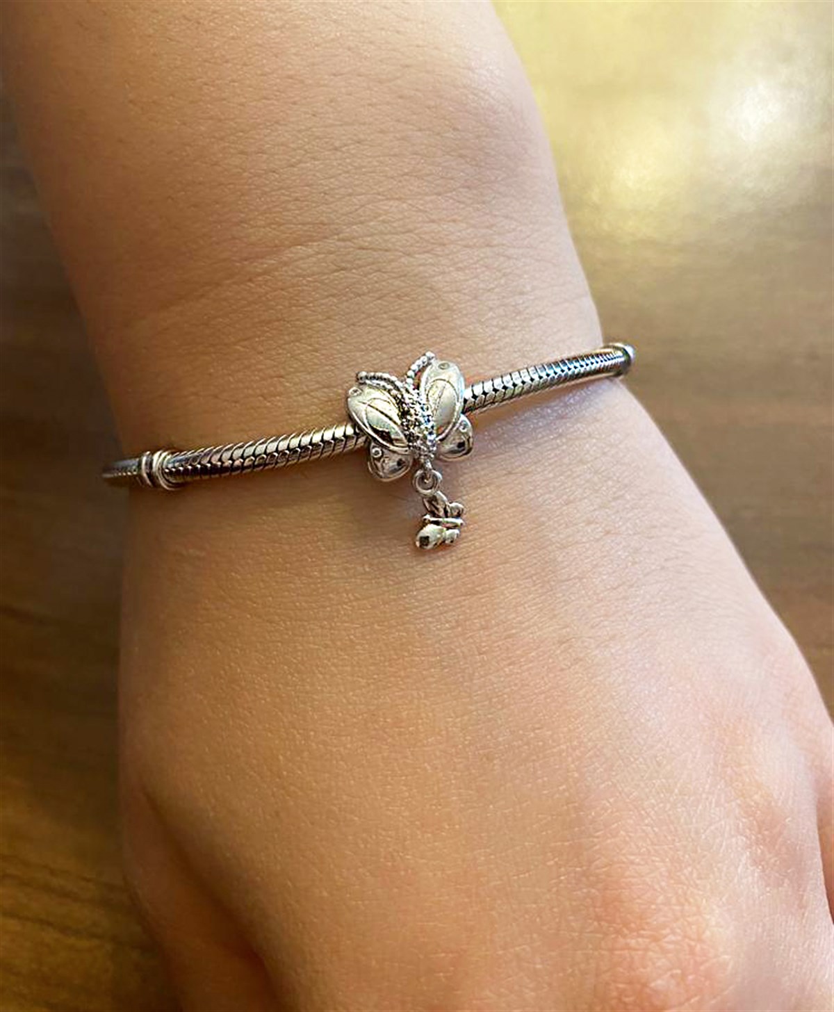 Kelebek Model Gümüş Charm