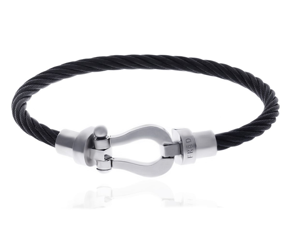Unisex Siyah Silver Renk Toka Detaylı Çelik Bileklik