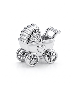  Bebek Arabası Model Gümüş Charm