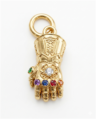  Gümüş Marvel The Avengers Infinity Gauntlet Sallantılı Charm