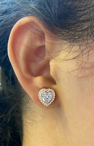  Kalp Model Gümüş Küpe