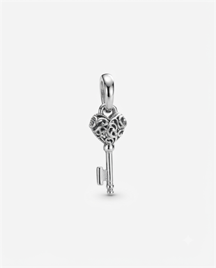 Bayan Gümüş Pandora Bileklik Uyumlu Kalbimin Anahtarı Model Charm