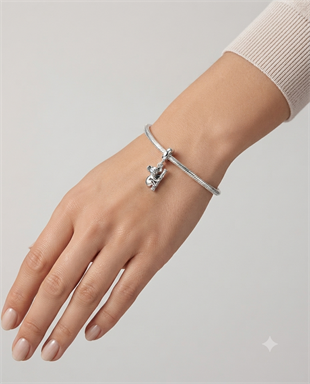 Bayan Gümüş Pandora Bileklik Uyumlu Koala Model Charm