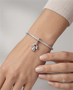 Bayan Gümüş Pandora Bileklik Uyumlu Melek Model Charm