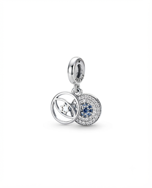 Bayan Gümüş Pandora Bileklik Uyumlu Nazar Boncuğu Model Charm