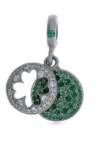 Bayan Gümüş Pandora Bileklik Uyumlu Yonca Model Charm