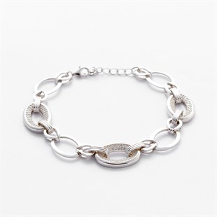 Bayan Halka Model Gümüş Bileklik