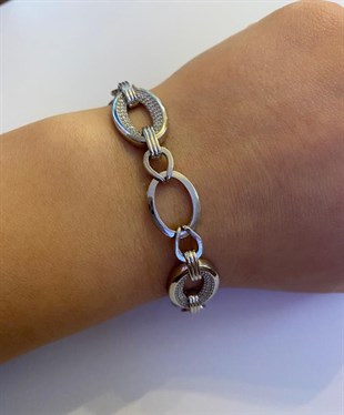 Bayan Halka Model Gümüş Bileklik