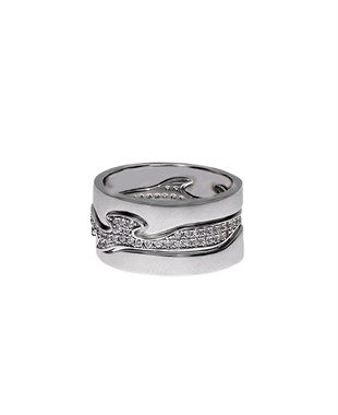 Bayan Silver Renk Üçlü Tasarım Gümüş Yüzük 