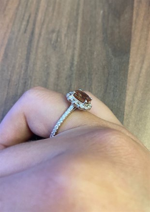 Bayan Sultanit Taş Detay Gümüş Yüzük 