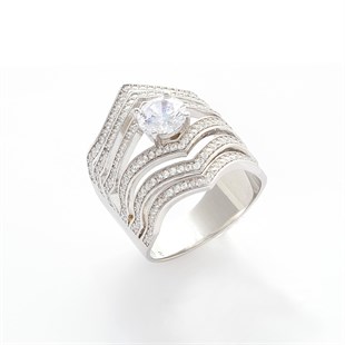 Bayan Tasarım Gümüş Yüzük