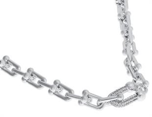 Bayan Taşlı Çelik Halka Detay Kolye