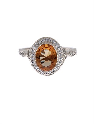 Bayan Yuvarlak Sultanit Taş Model Gümüş Yüzük