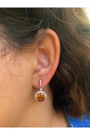 Bayan Zultanit Swarovski Taş Detay Küpe