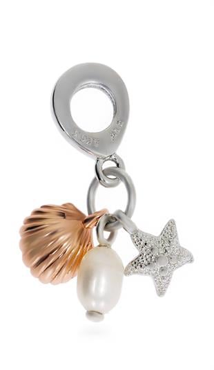 Deniz Kabuğu, İnci ve Deniz Yıldızı Model Gümüş Charm